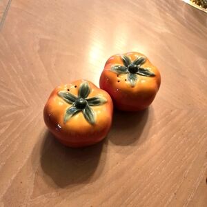 Vintage, Chubby Ripe Tomato Salt & Pepper Shakers, Holiday, Collection